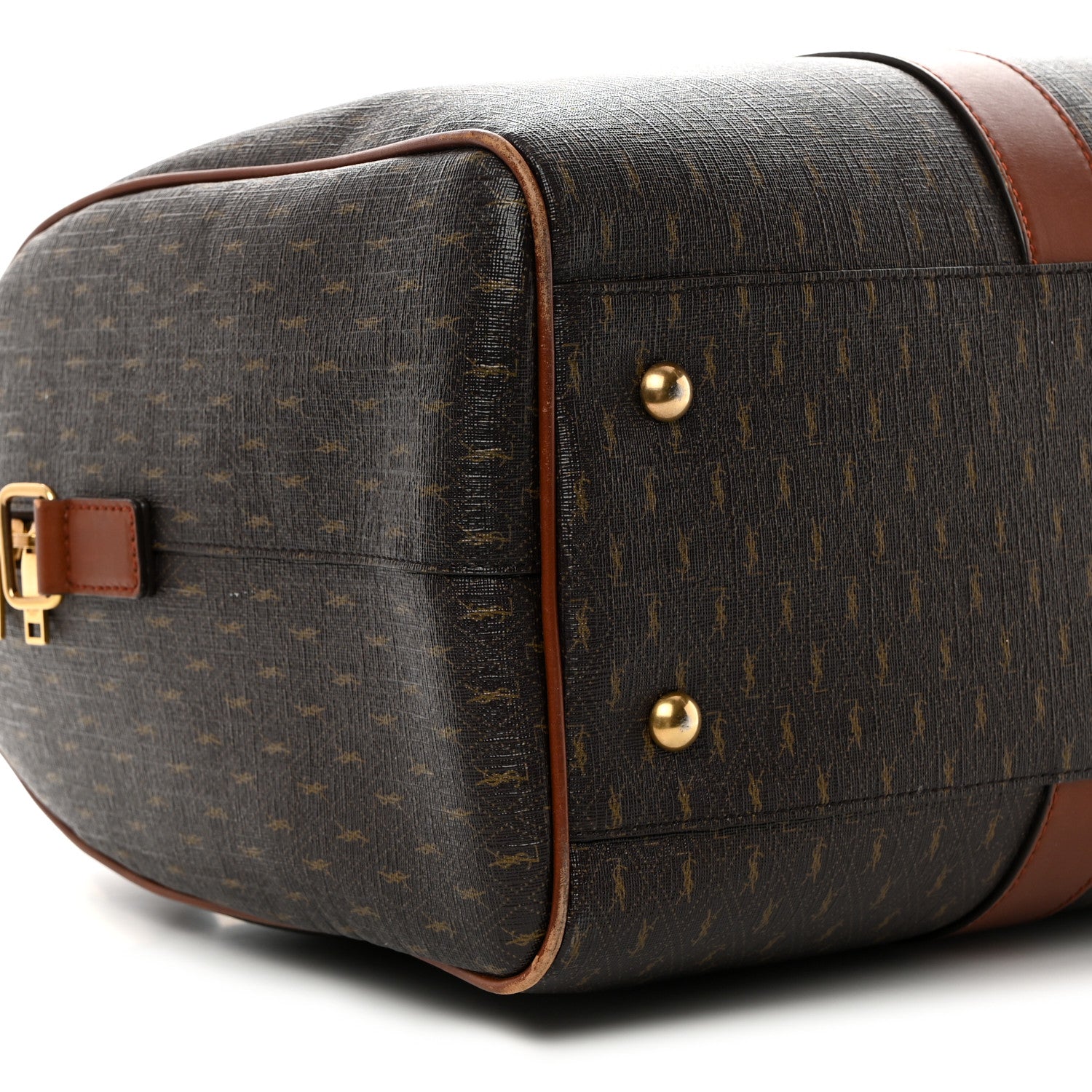 Saint Laurent Canvas Smooth Calfskin Le Monogramme Duffle Chestnut 8 of 14