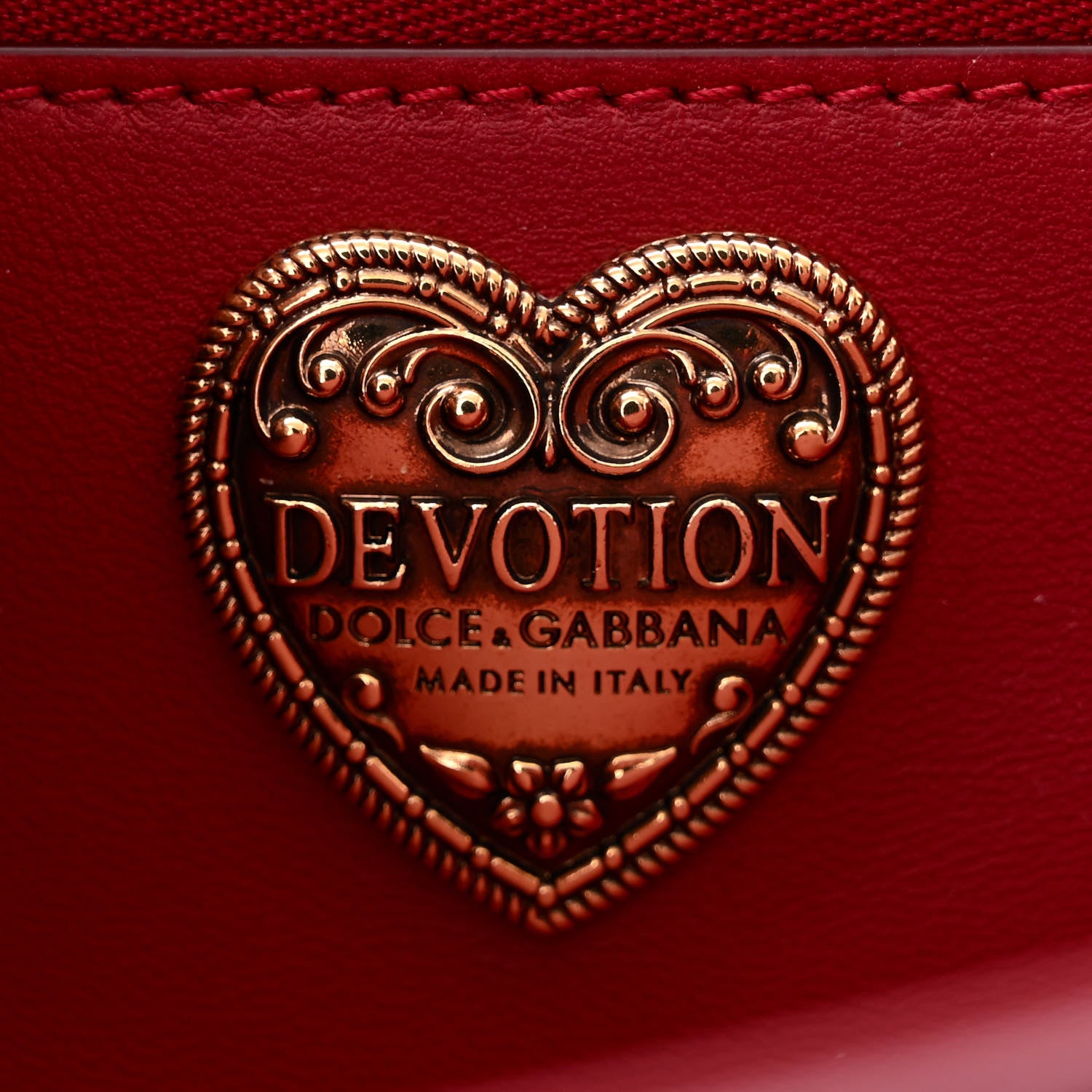 Dolce & Gabbana DOLCE &amp; GABBANA Calfskin Medium Devotion Crossbody Bag Red 6 of 10