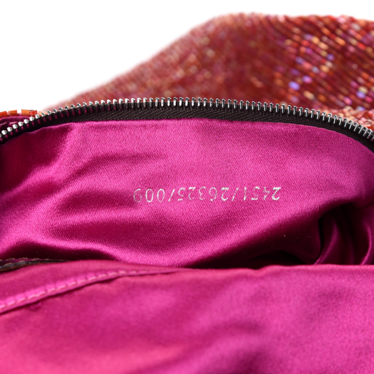 Fendi Beaded Baguette Red Pink 6 of 9