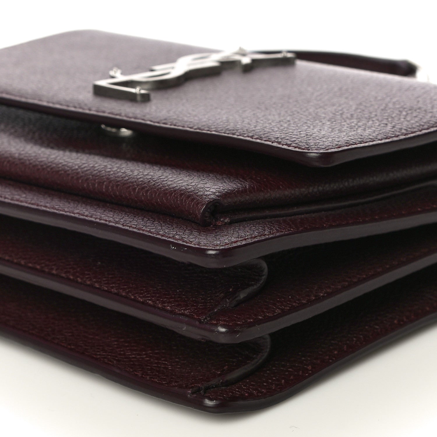 Saint Laurent Grained Calfskin Small Monogram Sunset Amaranto 10 of 12