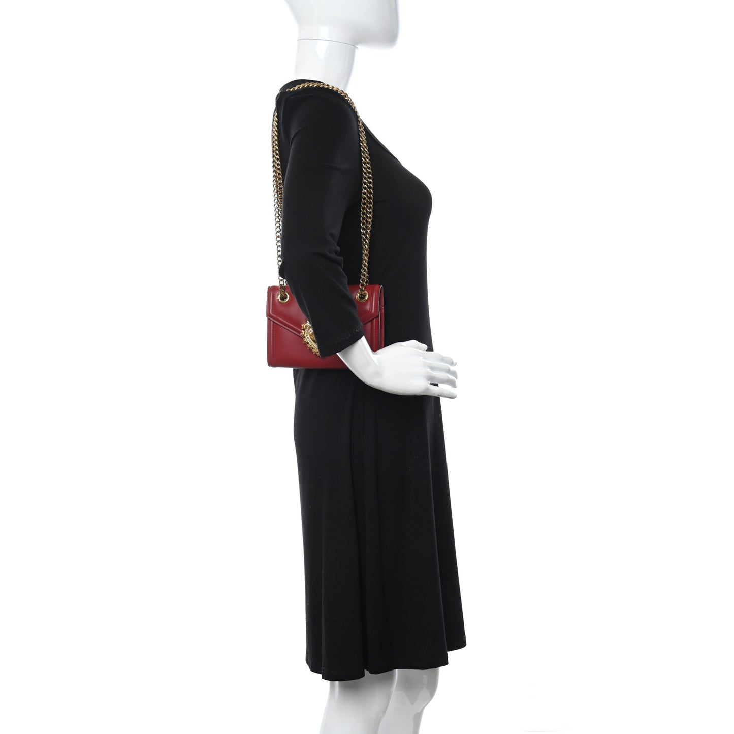 Smooth Calfskin Mini Devotion Crossbody Bag Red