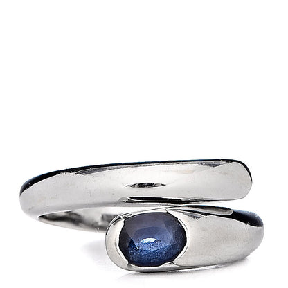 Bulgari 18K White Gold Blue Sapphire Astraea Wrap Ring 49 4.75 1 of 5