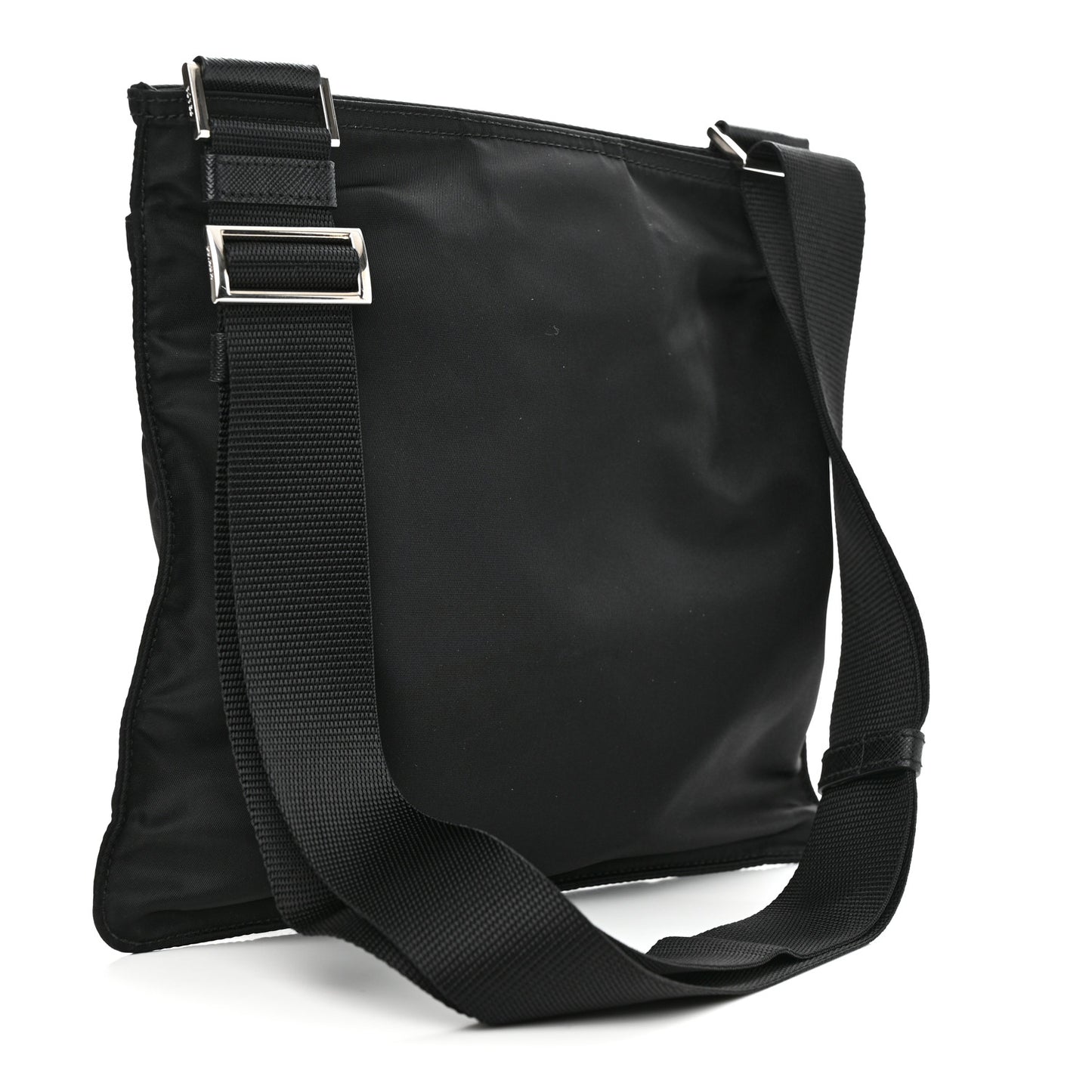 Nylon Vela Flat Messenger Bag Black