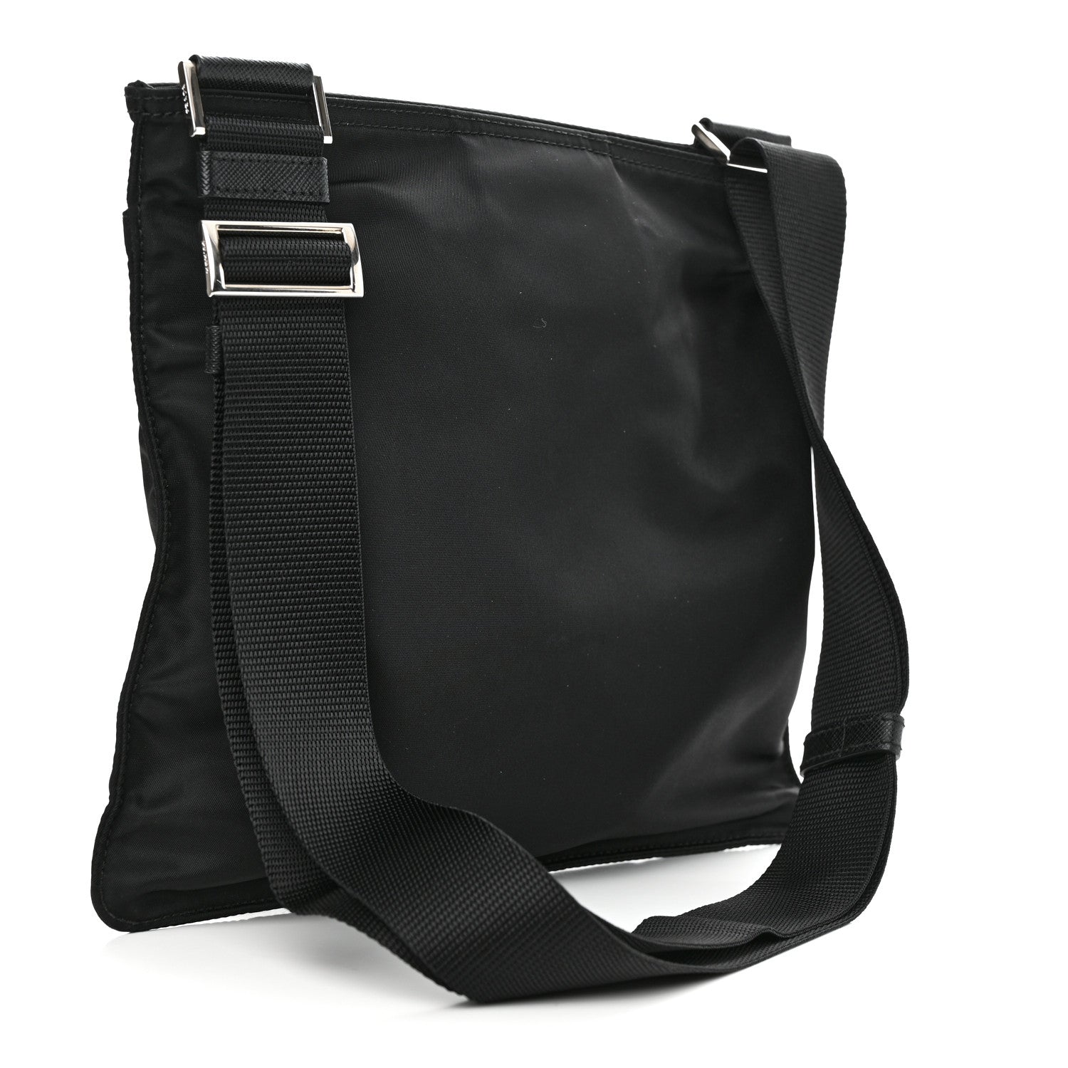 Prada Nylon Vela Flat Messenger Bag Black 3 of 10