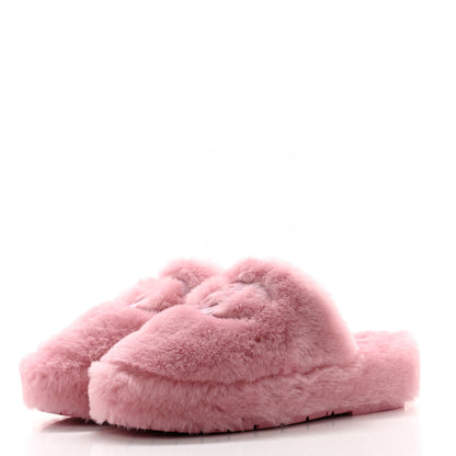 Chanel Shearling Lambskin CC Flat Mules 36 Pink 3 of 16