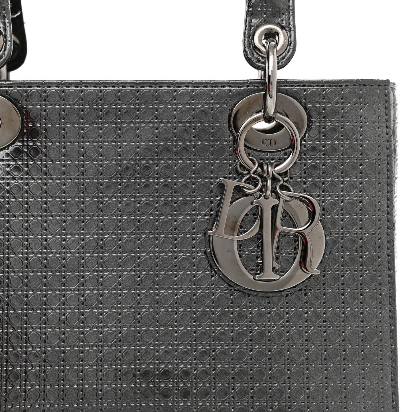 Patent Micro-Cannage Medium Lady Dior Onyx Black
