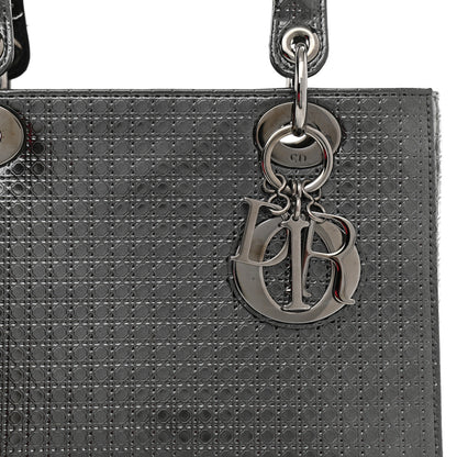 Christian Dior Patent Micro-Cannage Medium Lady Dior Onyx Black 8 of 12