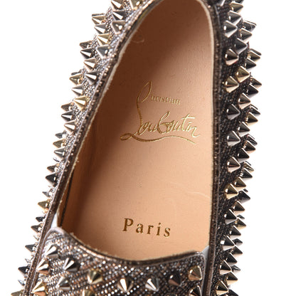 Christian Louboutin Glitter Chain Spikes Womens Roller Boat Flat 38.5 Roche Multicolor 8 of 8