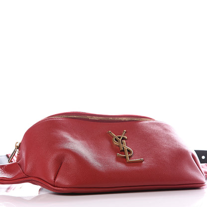 Saint Laurent Grain De Poudre Monogram Belt Bag Rouge Eros 3 of 11