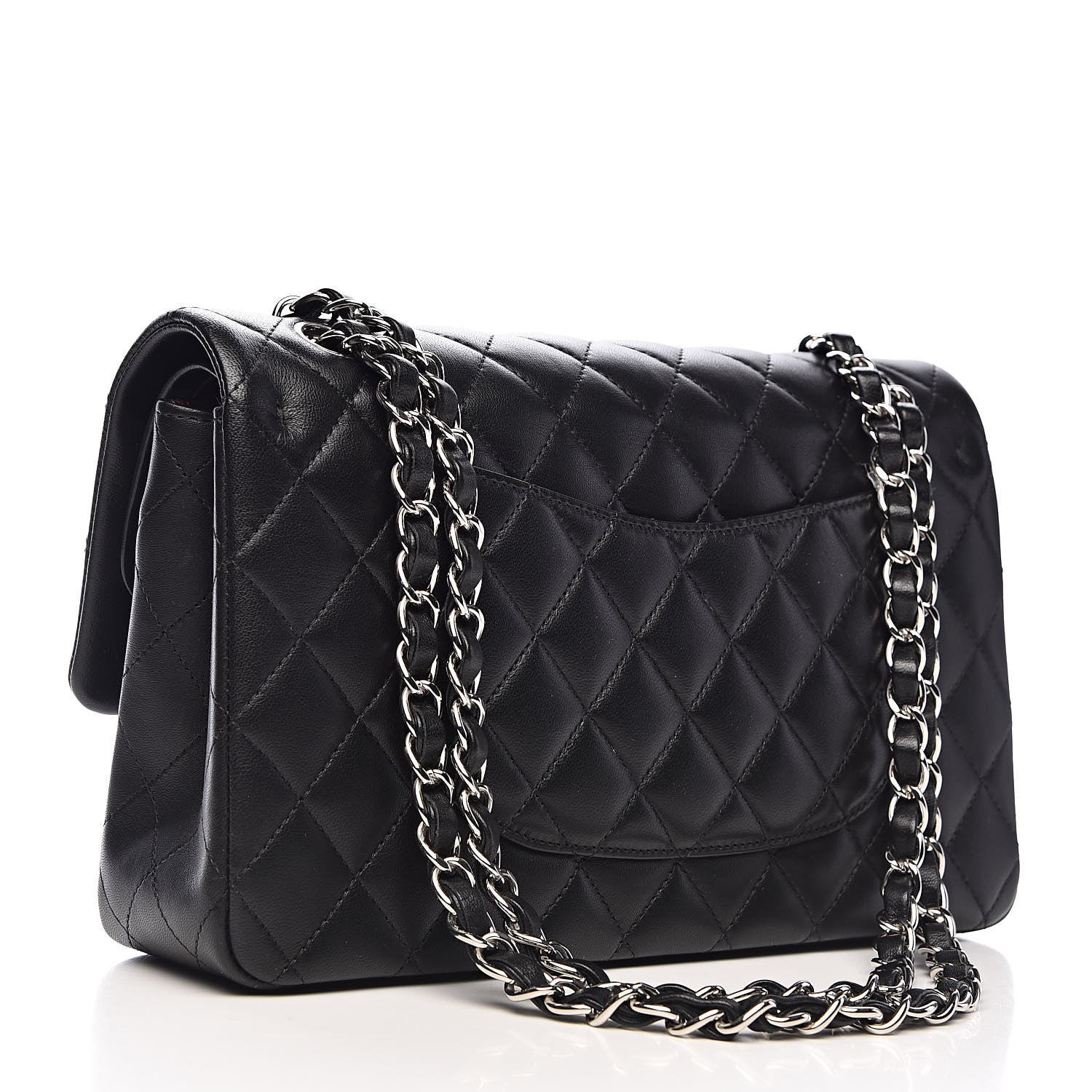 Chanel Lambskin Quilted Medium Double Flap Black 3 of 11