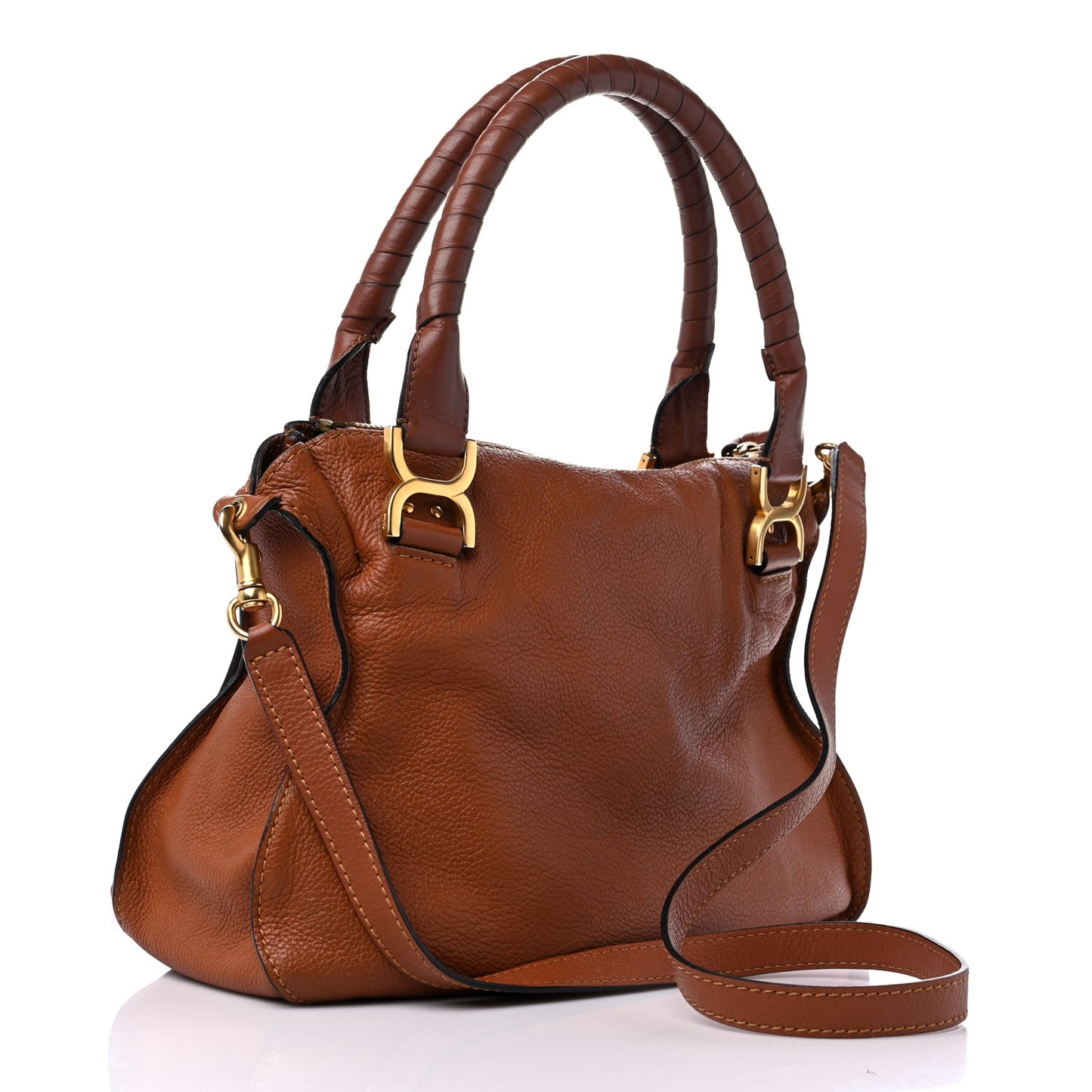 Calfskin Medium Marcie Satchel Tan
