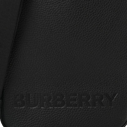 Burberry Pebbled Calfskin Logo Embossed Thornton Messenger Bag Black 9 of 11