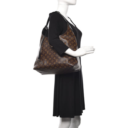 Louis Vuitton Monogram Flower Hobo Black 2 of 10