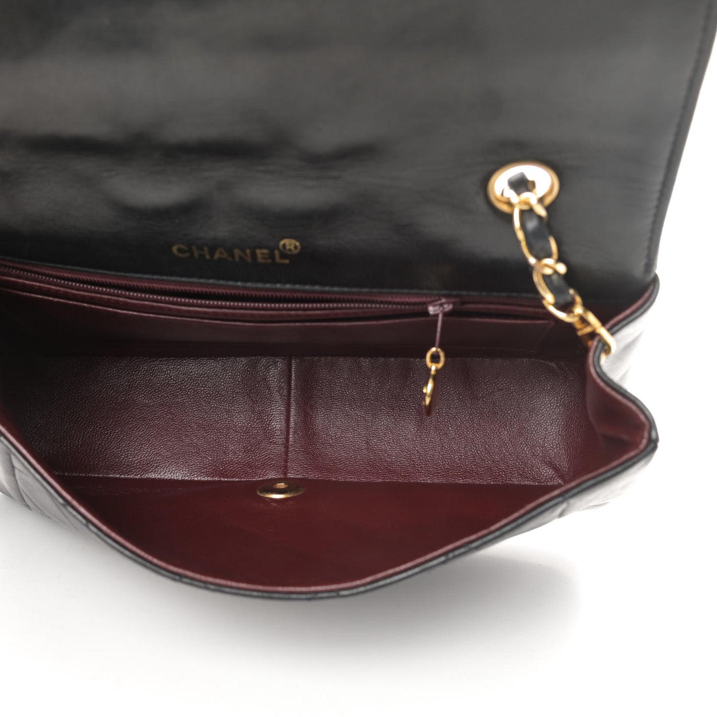 Lambskin Quilted Medium Single Flap Black