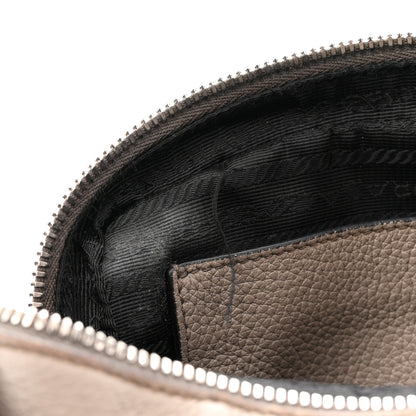 Prada Vitello Daino Soft Medium Double Zip Shoulder Bag Argilla 13 of 17