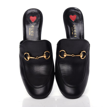Gucci Malaga Kid Horsebit Princetown High Heel Mules 38 Black 5 of 11