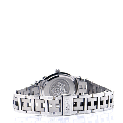 Hermes Stainless Steel 22mm Clipper Oval Quartz Watch Black 3 of 5