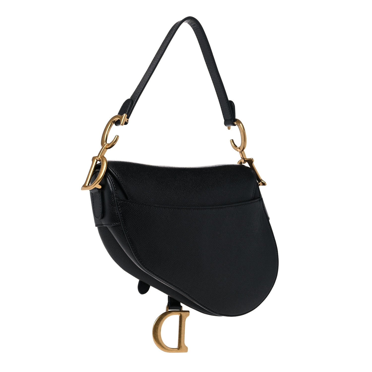 Christian Dior Grained Calfskin Saddle Bag Black 3 of 9