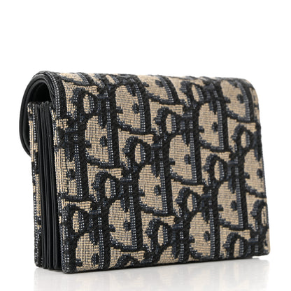 Christian Dior Oblique Saddle 5-Gusset Card Holder Blue 3 of 9