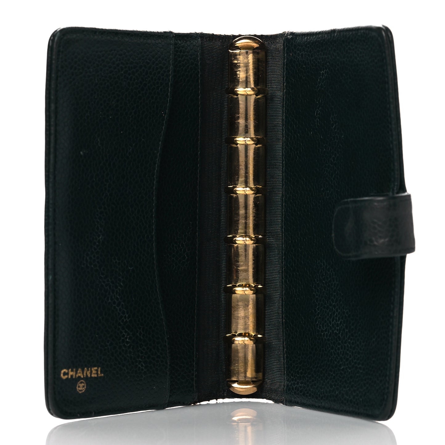 Caviar CC Small Ring Agenda Planner Dark Green