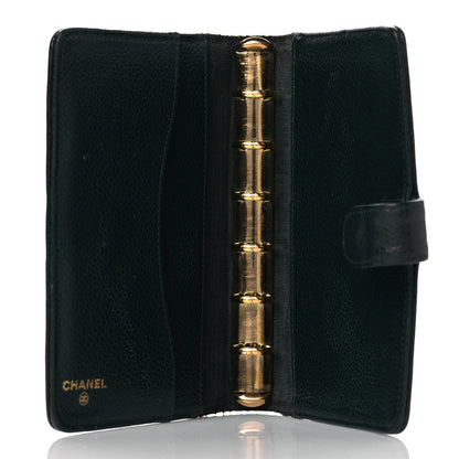 Chanel Caviar CC Small Ring Agenda Planner Dark Green 5 of 12