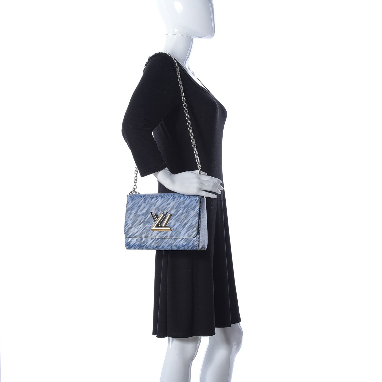 Louis Vuitton Epi Twist Shoulder Bag MM Denim Light 2 of 9