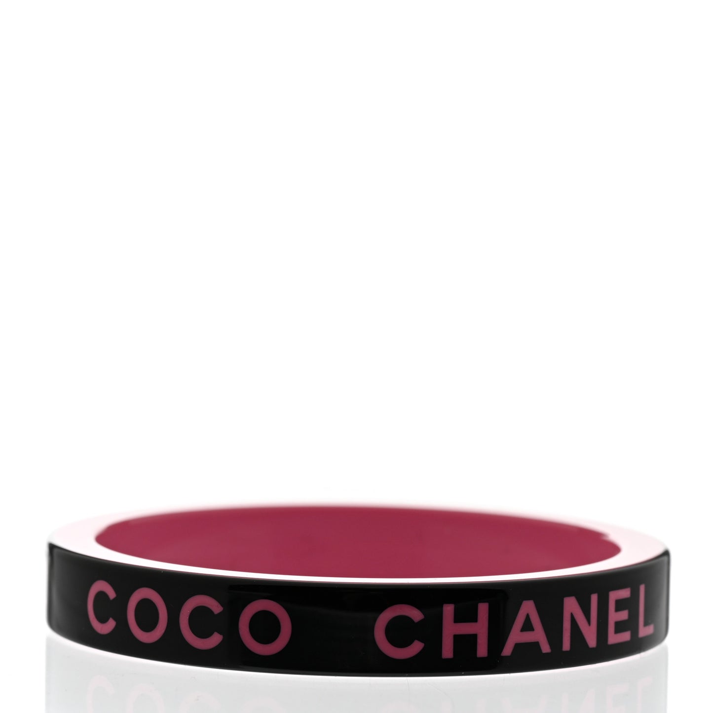 Resin Logo Bangle Bracelet Pink Black