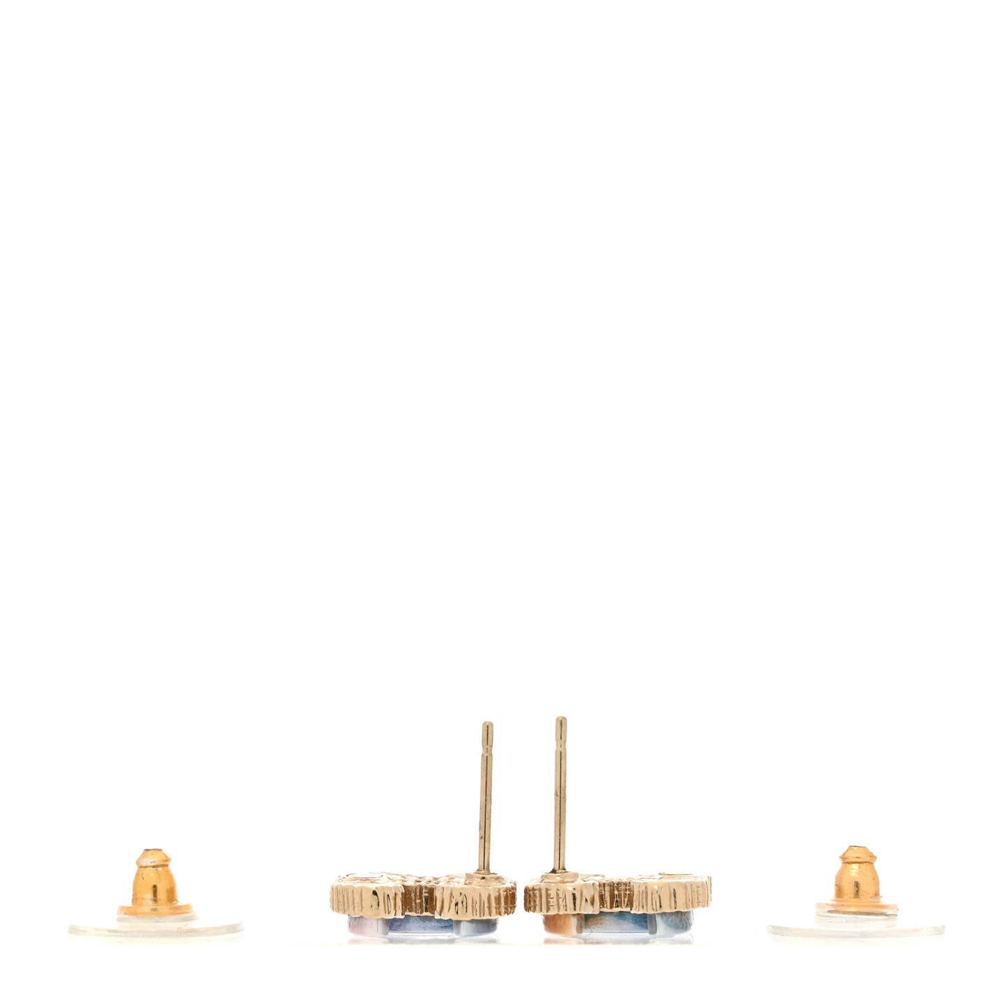 Enamel Rainbow CC Earrings Gold Multicolor