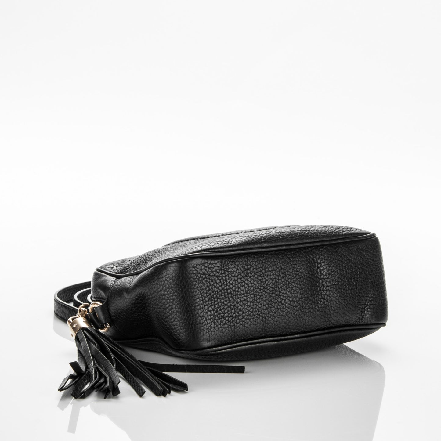 Pebbled Calfskin Small Soho Disco Bag Black