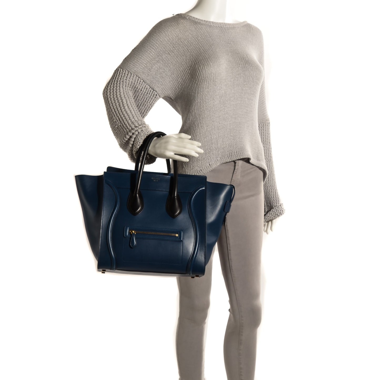 Smooth Calfskin Mini Luggage Ocean Blue