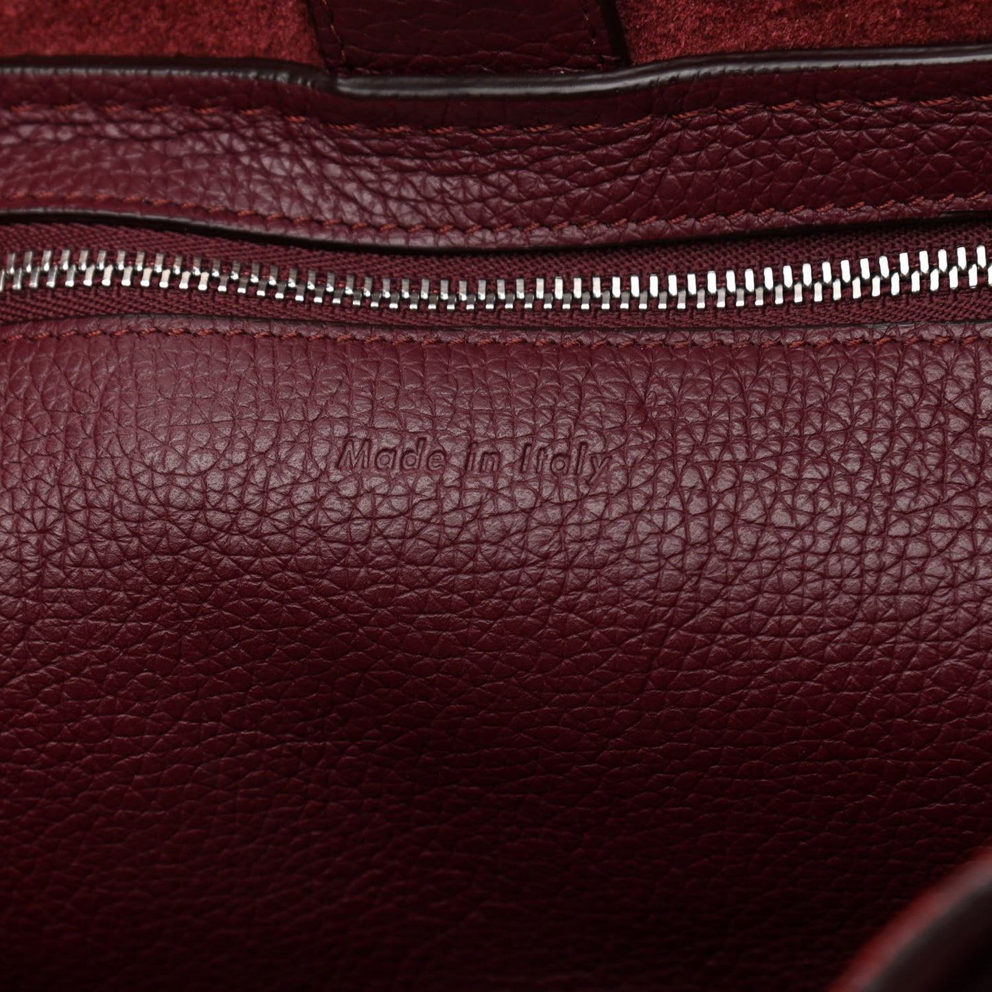Supple Grained Calfskin Small Big Bag Wine