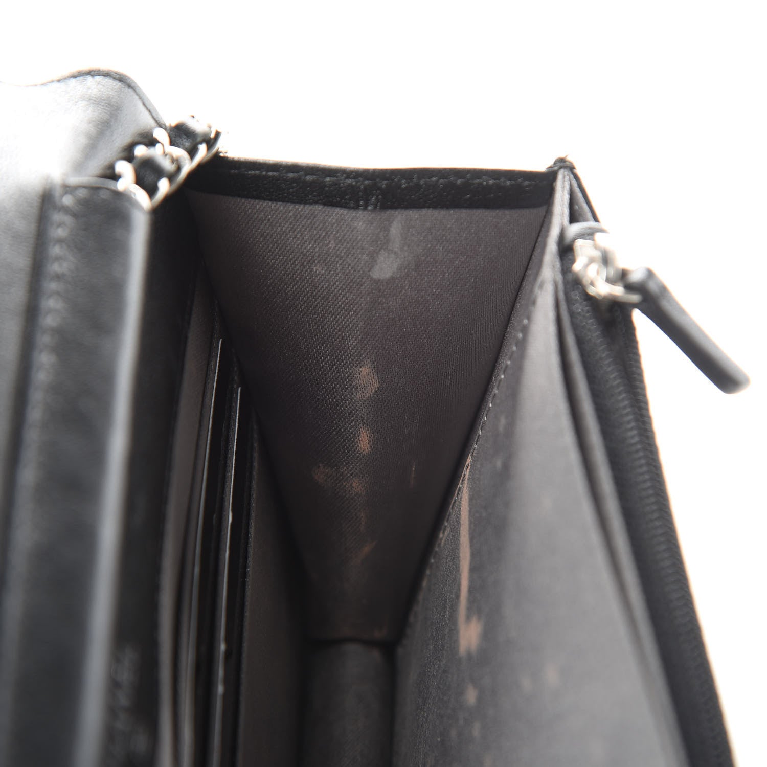 Chanel Lambskin Studded CC Wallet On Chain WOC Black 14 of 19