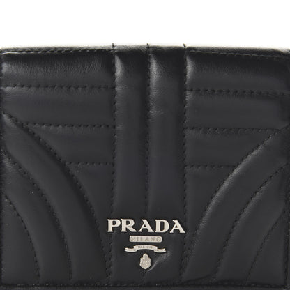 Prada Soft Calfskin Impunture Diagramme Wallet Black 9 of 10
