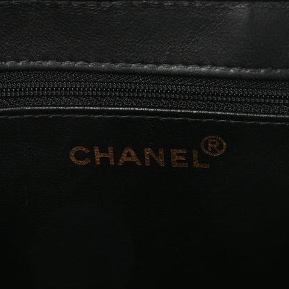 Chanel Lambskin Quilted CC Front Pocket Shopping Tote Black 6 of 9