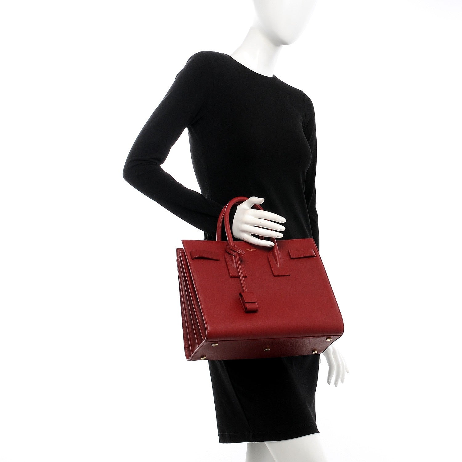 Saint Laurent Calfskin Small Sac De Jour Oxblood 3 of 12