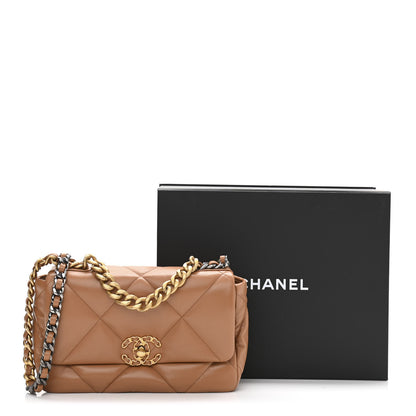 Chanel Lambskin Quilted Medium Chanel 19 Flap Brown 11 of 11