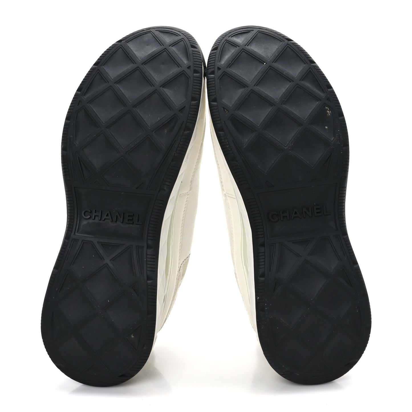 Velvet Calfskin Mixed Fibers CC Sneakers 38 Ivory Black
