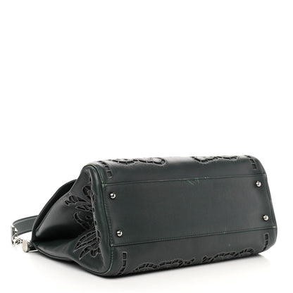 Dolce & Gabbana Lambskin Large Embroidered Laser Cut Miss Sicily Satchel Dark Green 3 of 13