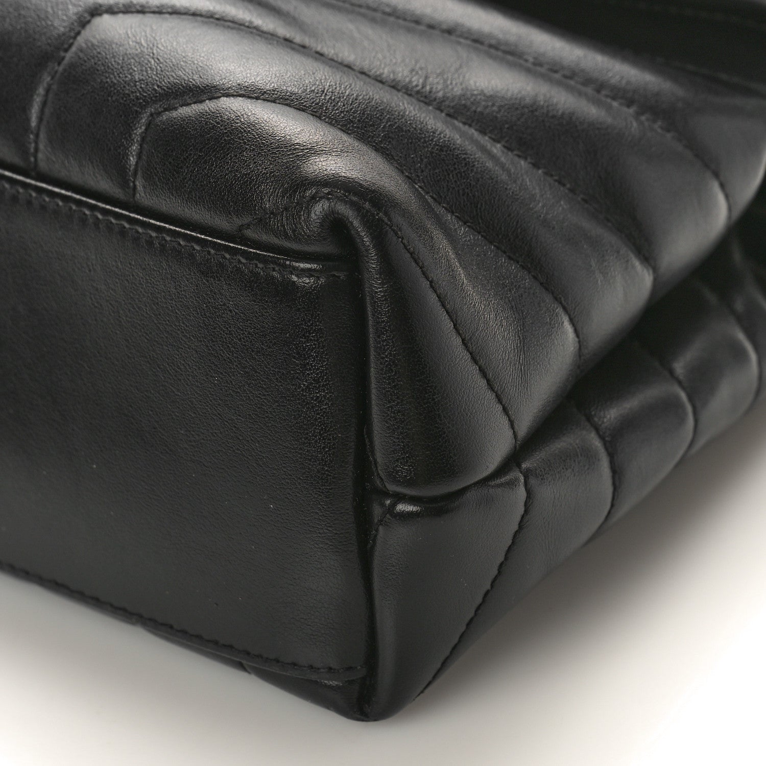 Saint Laurent Calfskin Y Quilted Monogram Small Loulou Chain Satchel Black 8 of 8