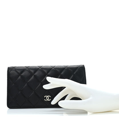 Chanel Lambskin Quilted Yen Wallet Black 2 of 10