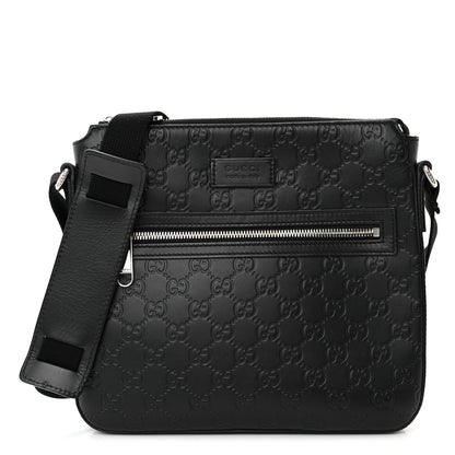 Gucci Guccissima Signature Small Messenger Bag Black 1 of 12