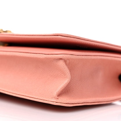 Chanel Caviar Quilted Boy Wallet On Chain WOC Pink 9 of 12