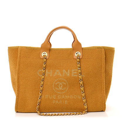 Chanel Lurex Boucle Medium Deauville Tote Yellow 1 of 13