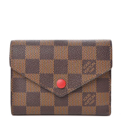 Louis Vuitton Damier Ebene Victorine Wallet Red 1 of 8