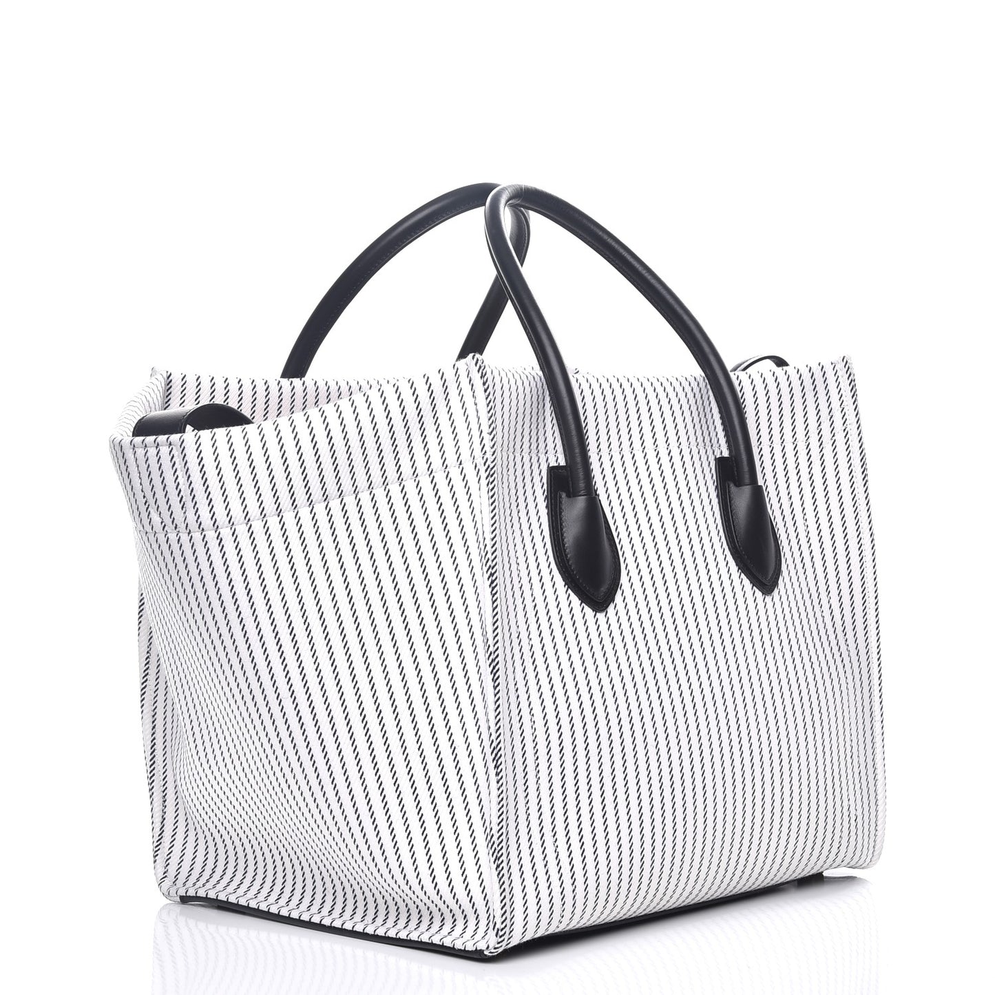 Cotton Canvas Striped Medium Phantom Luggage White Navy