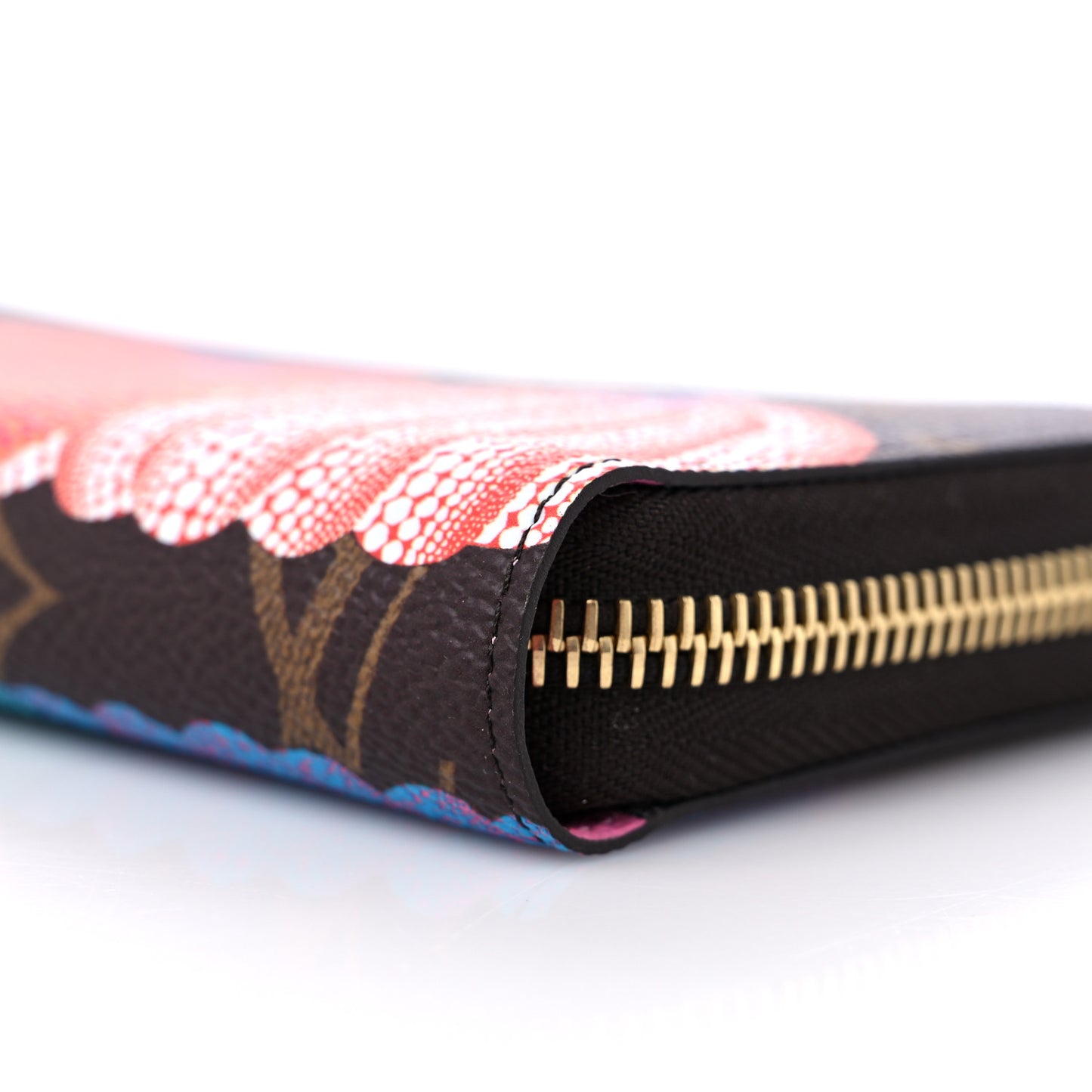 LV X YK Monogram Kusama Pumpkin Zippy Wallet