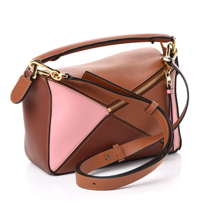 Loewe Calfskin Small Puzzle Bag Tan Medium Pink 4 of 9