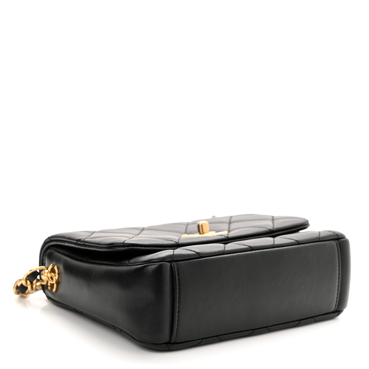 Chanel Lambskin Quilted Small Side Note Flap Black 4 of 12