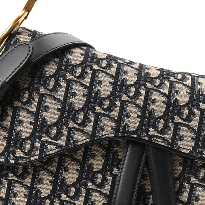 Christian Dior Oblique Saddle Bag With Strap Blue 8 of 10