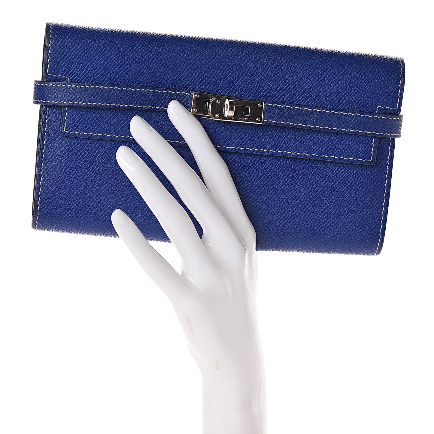 Epsom Kelly Longue Wallet Bleu Electrique Cobalt